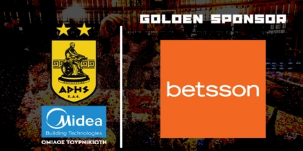 Offer Image for Η Betsson Χρυσή Χορηγός του Άρη Midea BC για 2η συνεχόμενη χρονιά!