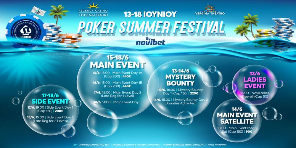 Novibet Poker Summer Festival: Εκκίνηση αύριο με Ladies Freeroll και Mystery Bounty!